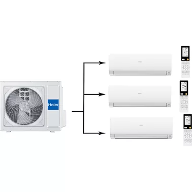 Мульти сплит система на 3 комнаты HAIER 3U55S2SR5FA/AS35S2SF2FA-W/AS25S2SF2FA-W*2шт