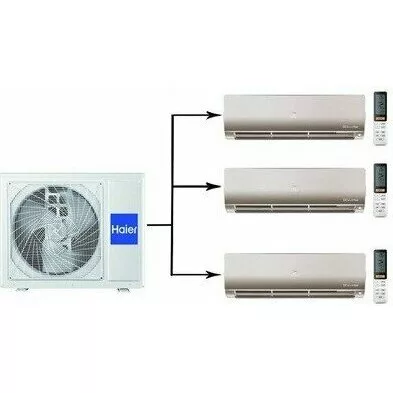 Мульти сплит система на 3 комнаты HAIER 3U70S2SR5FA/AS25S2SF2FA-G*3шт