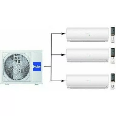 Мульти сплит система на 3 комнаты HAIER 3U70S2SR5FA/AS25S2SF2FA-W*3шт